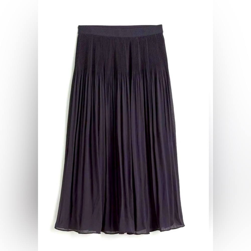 H&M NAVY Midi A-Line Pleated Skirt US 4